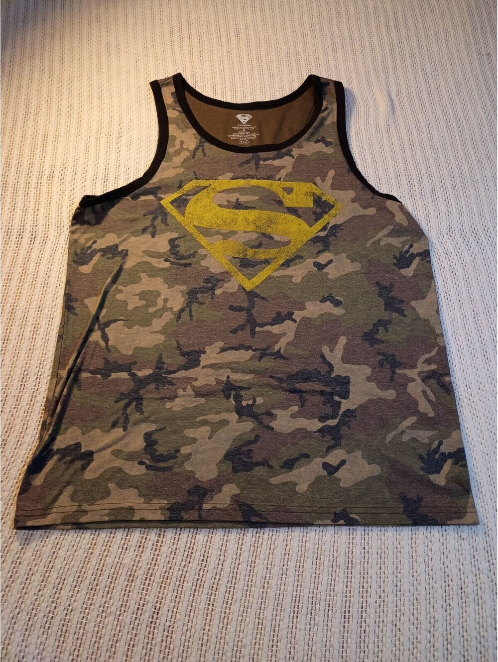 Superman Camouflage Tank Top Shirt Medium